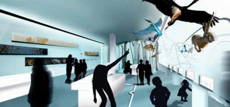 Bild 1: Die Ausstellung soll in stimmungsvoller Atmosphäre Spannendes und Informatives aus dem Nationalpark vermitteln. Visualisierung: Triad Berlin Projekt GmbH