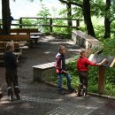 Bildunterschrift 2: Die Fußballjungen des SV Nierfelds waren mit Besen und Handfeger im Einsatz, um das barrierefreie Leitsystem wieder auf Hochglanz zu bringen.