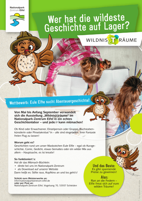 Das Nationalpark-Zentrum Eifel lädt zu einem Geschichtenwettbewerb ein: Wer bringt kreative Abenteuer von Maskottchen Elfie zu Papier?