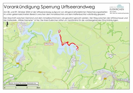 Ein Abschnitt der K7 wird für voraussichtlich zwei Tage vollständig gesperrt.