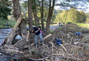 Hochsensible Auenflächen im Nationalpark Eifel mit Freiwilligen gesäubert