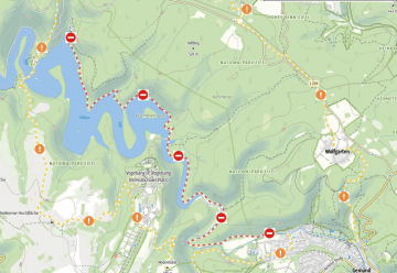 Sperrung des Rad- und Wanderweges am Urftstausee (Kreisstraße 7) wegen Sanierungsarbeiten 
