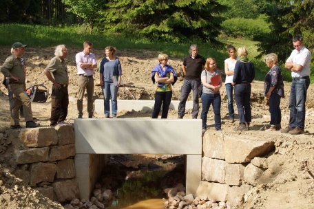 Vertreterinnen der EU-Kommission waren von den Life+ Projekten, hier am Wüstebach im Nationalpark Eifel, sehr beeindruckt.