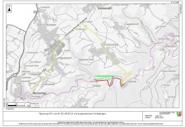 Vollsperrung der K 21 zwischen Widdau und Hammer