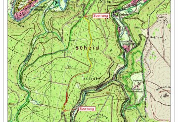 Wegesperrung im Süden des Nationalparks